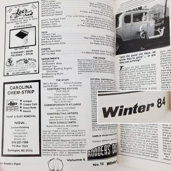 Rodder's Digest Magazine #15 Vintage 1984 Hot Rod Cars Flathead 80s Unread Spine - Picture 3 of 8